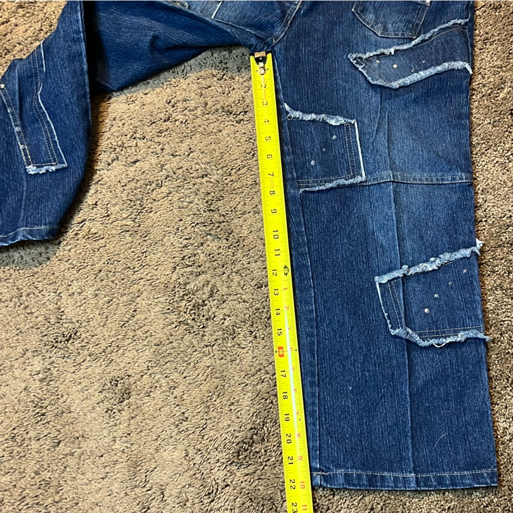 Fine Jeans Unique Patchwork Denim Capris Size 14 … - image 5